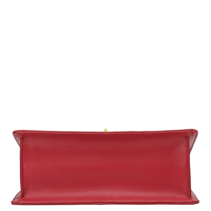 Small Croco Leather Shoulder Bag - Plumberry