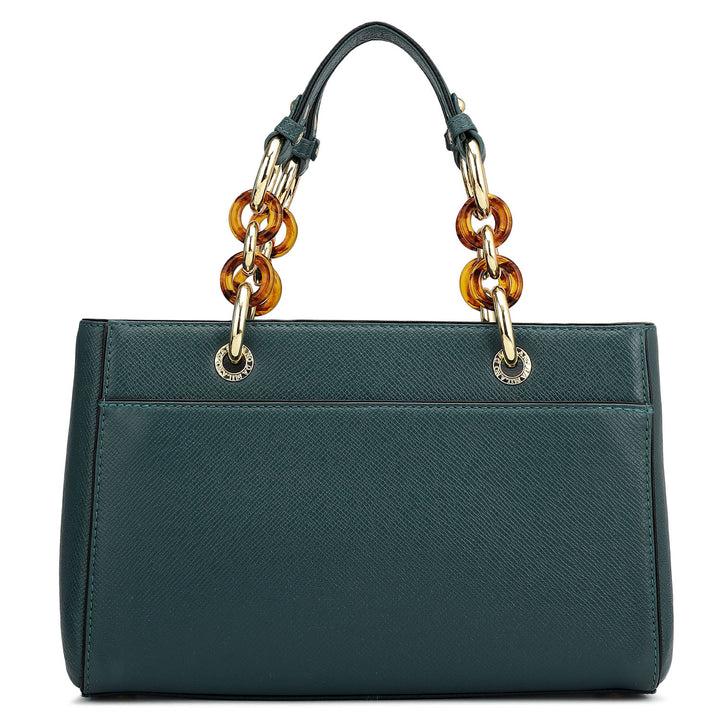 Small Franzy Leather Satchel - Octane