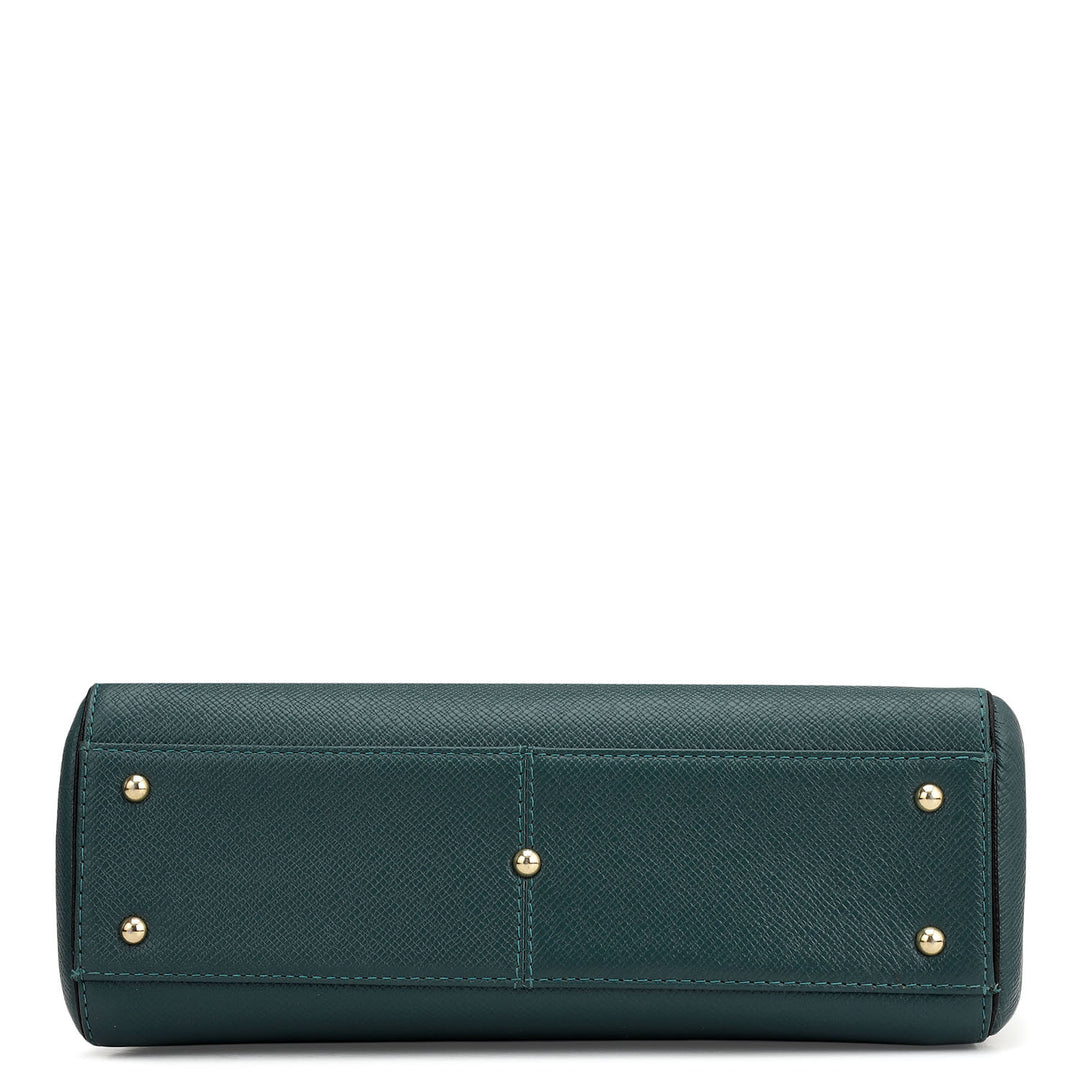 Small Franzy Leather Satchel - Octane