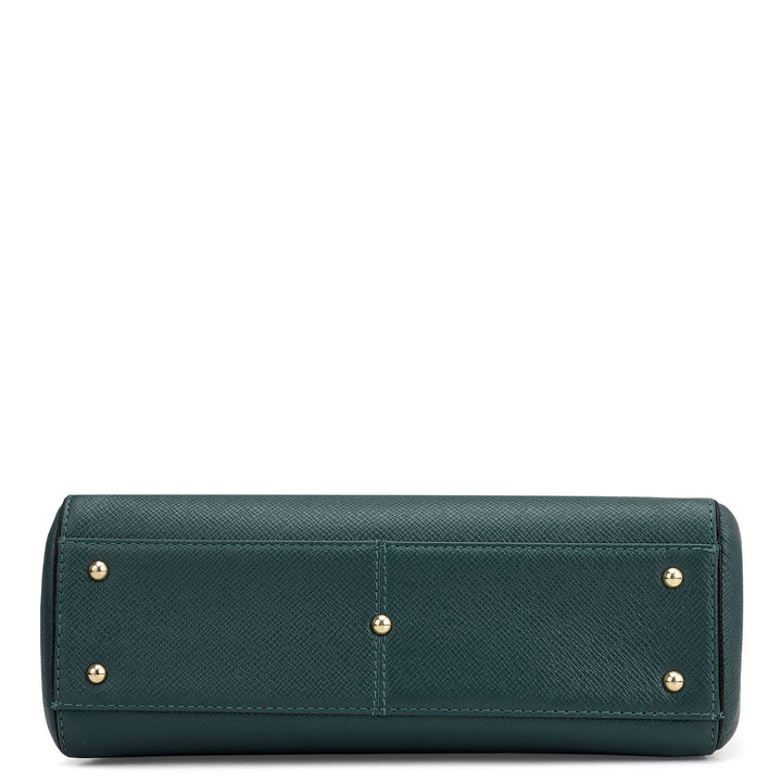 Small Franzy Leather Satchel - Octane