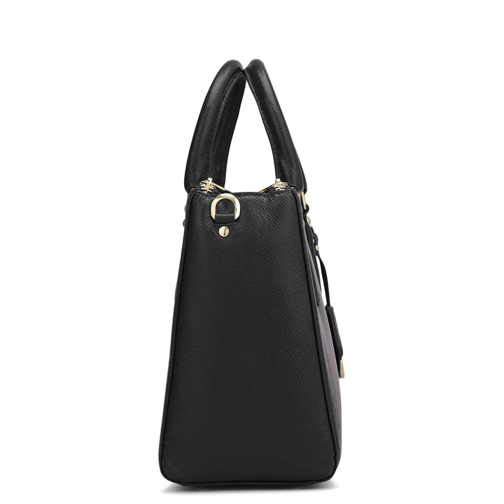 Small Franzy Leather Satchel - Black