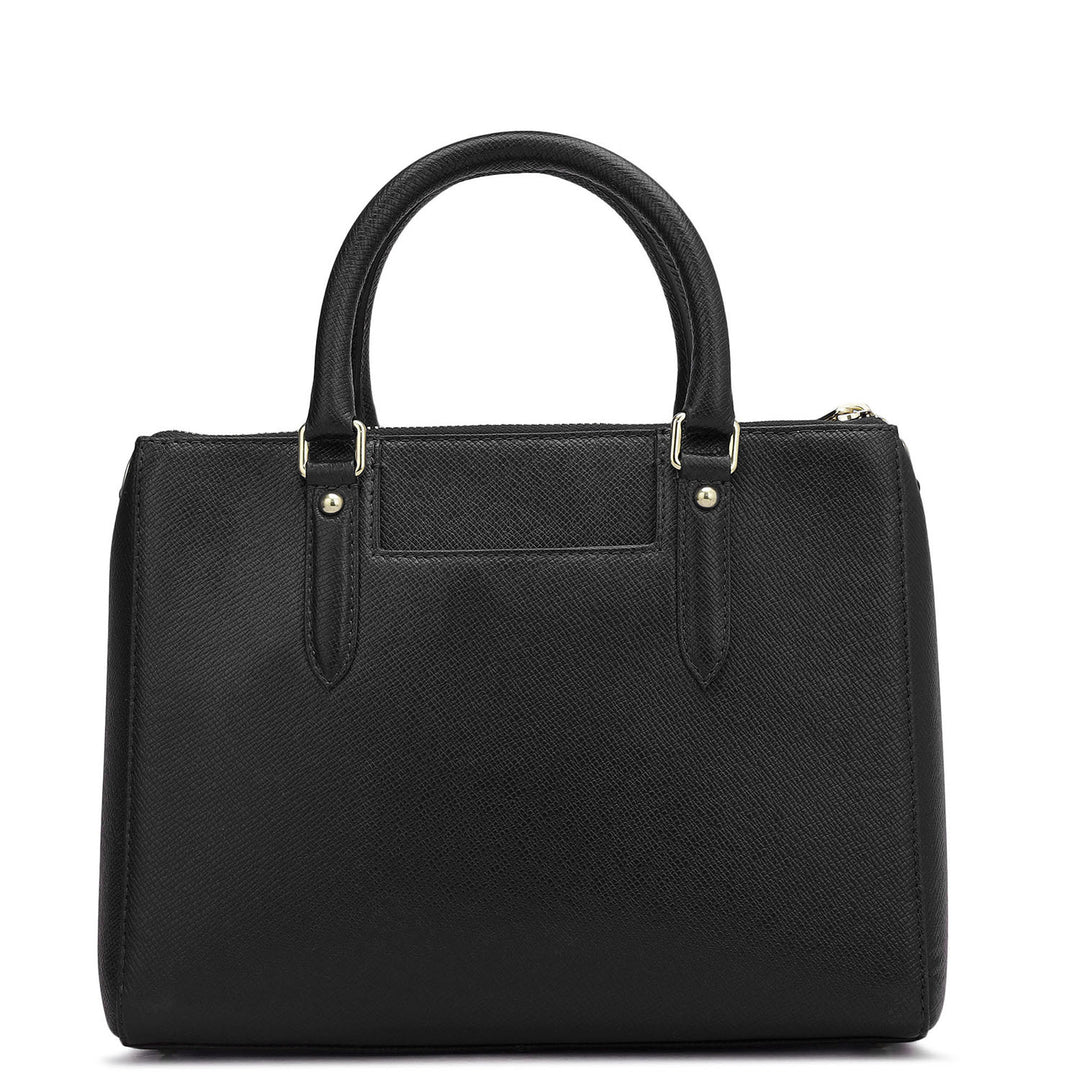 Small Franzy Leather Satchel - Black