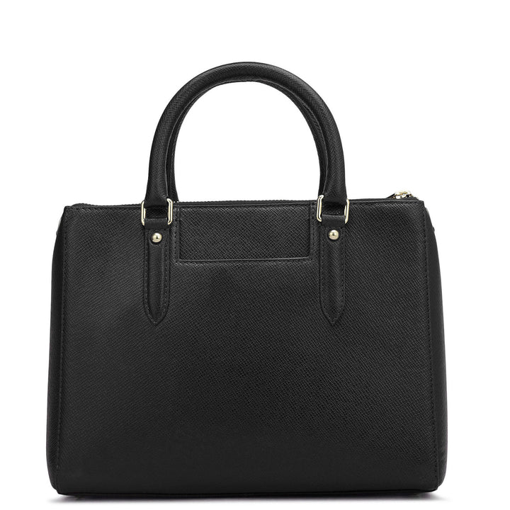 Small Franzy Leather Satchel - Black