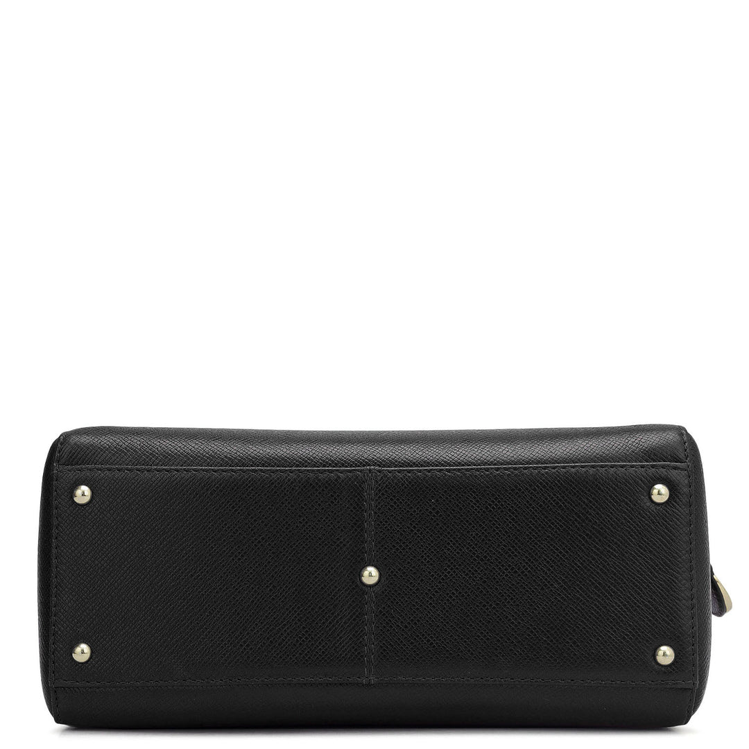 Small Franzy Leather Satchel - Black