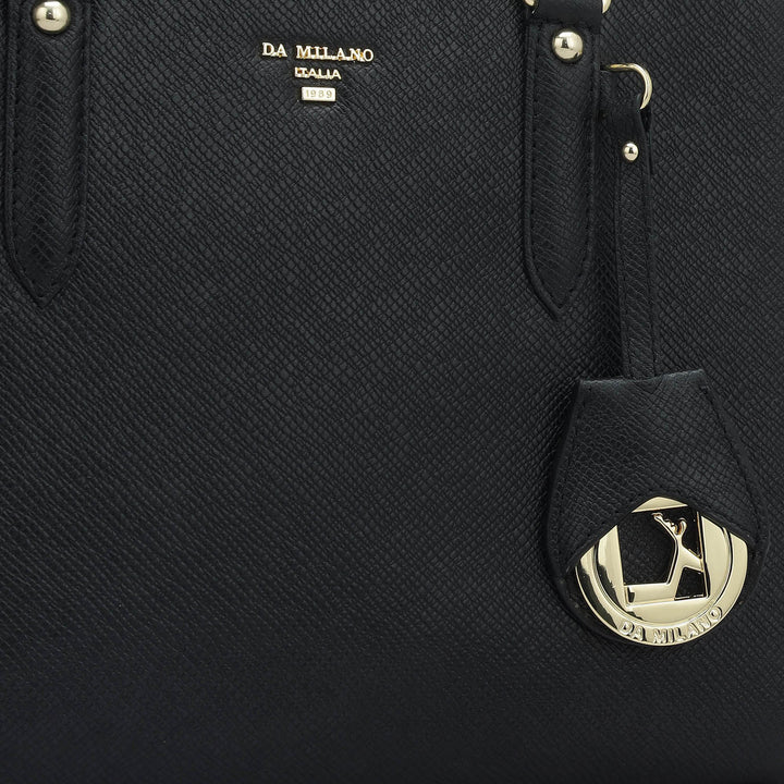 Small Franzy Leather Satchel - Black