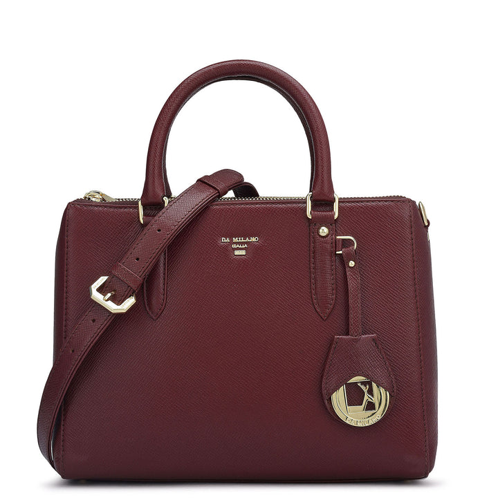 Small Franzy Leather Satchel - Blood Stone