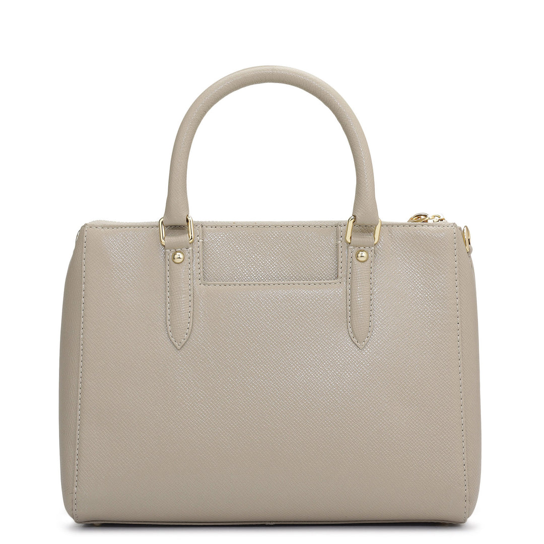 Small Franzy Leather Satchel - Chalk