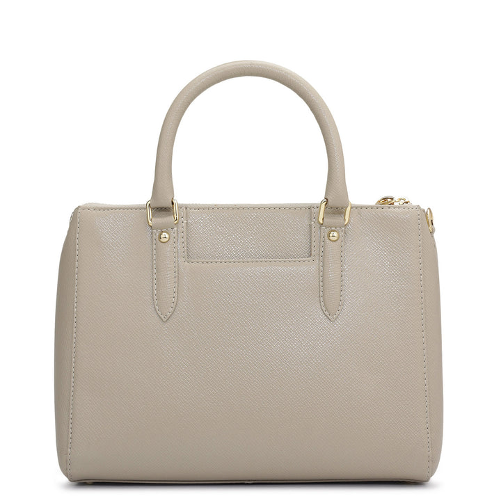 Small Franzy Leather Satchel - Chalk