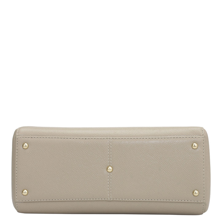 Small Franzy Leather Satchel - Chalk