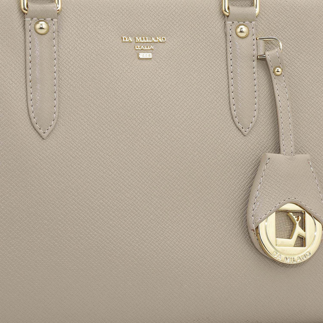 Small Franzy Leather Satchel - Chalk