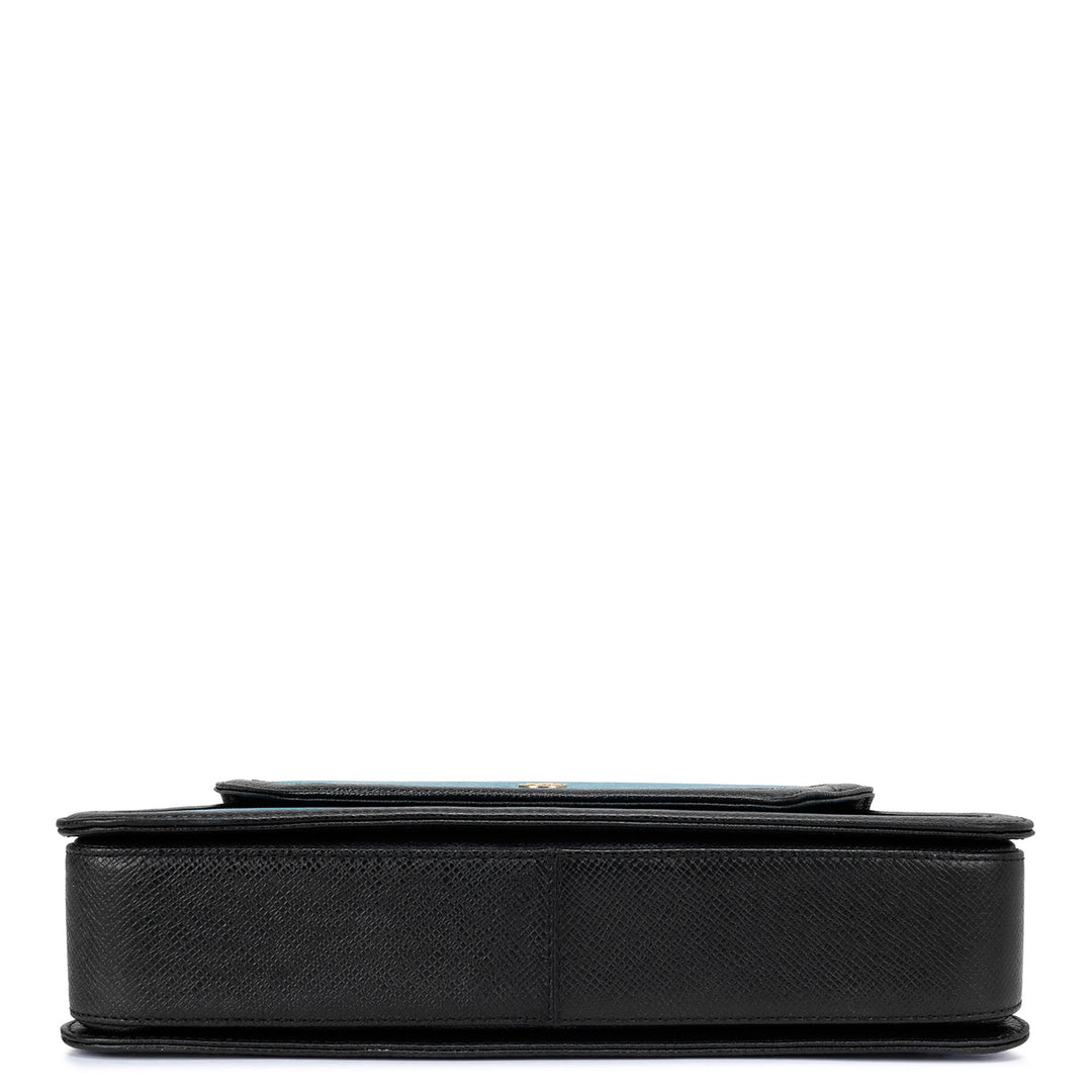 Small Franzy Leather Baguette - Teal