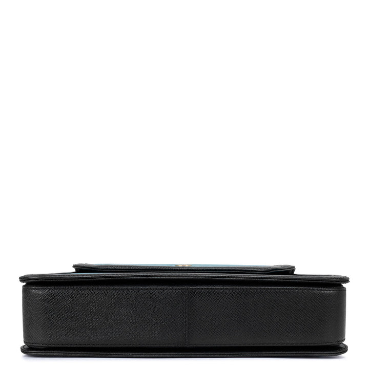 Small Franzy Leather Baguette - Teal