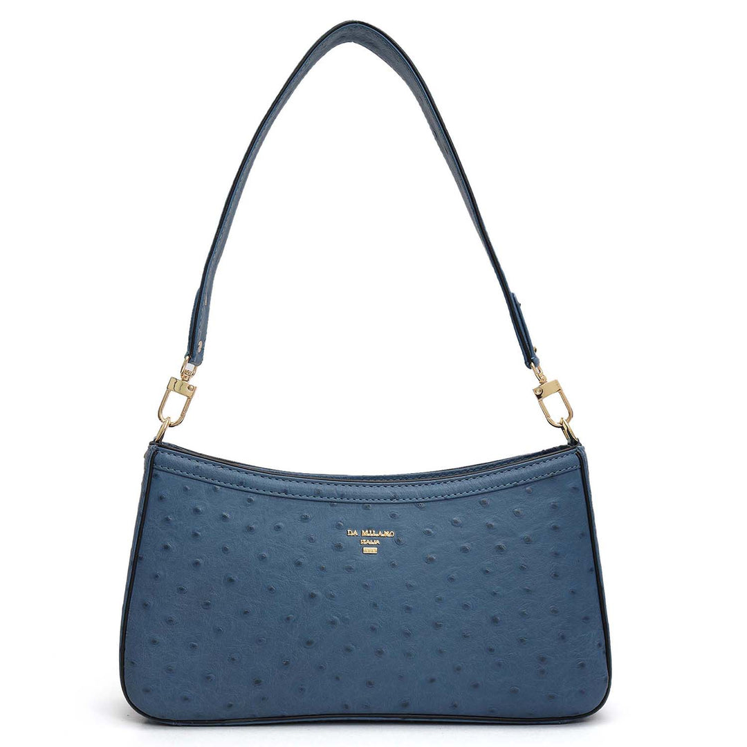 Small Ostrich Leather Baguette - Twilight