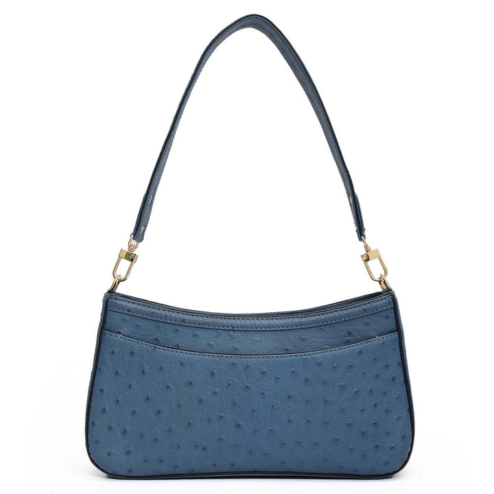 Small Ostrich Leather Baguette - Twilight
