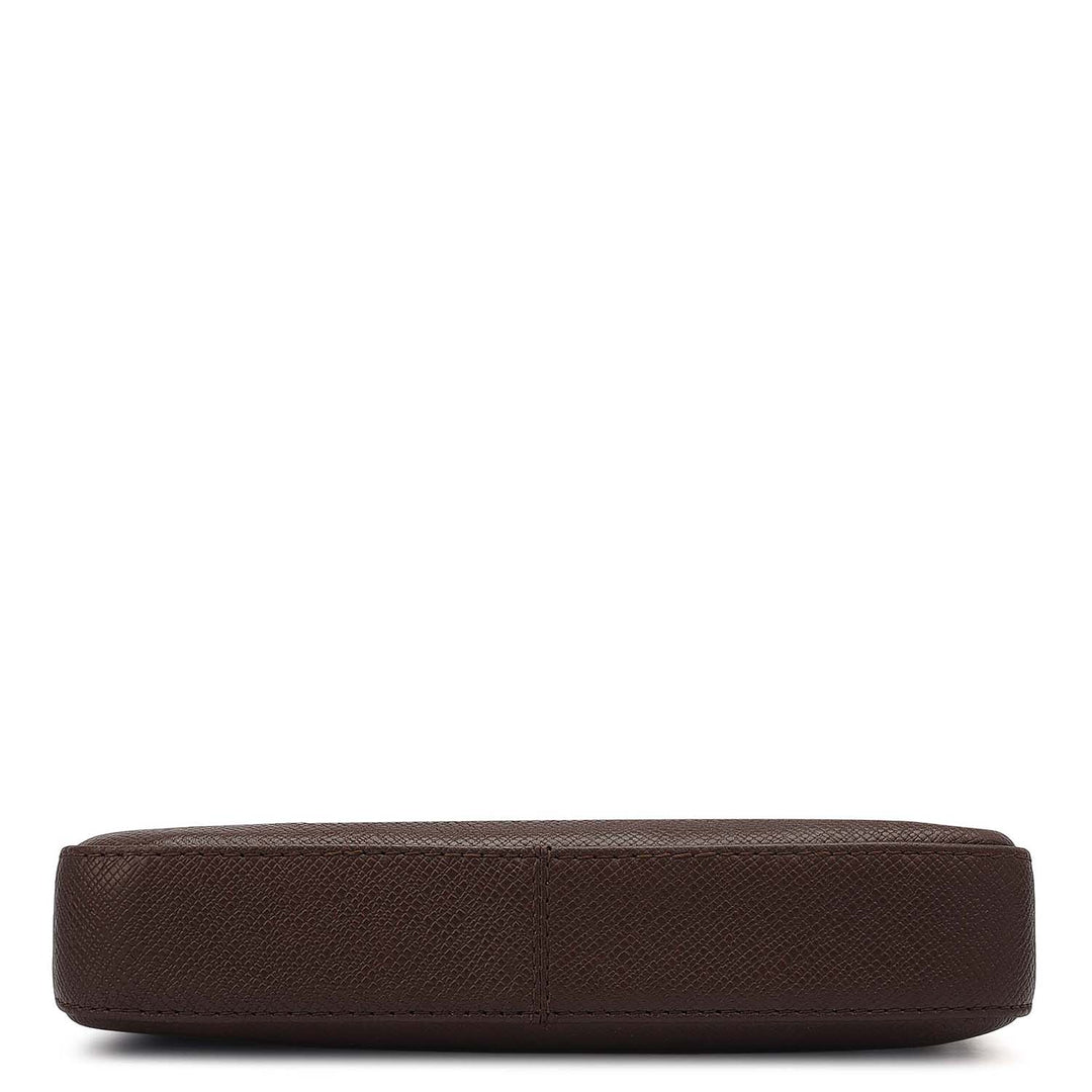 Small Franzy Leather Baguette - Brown