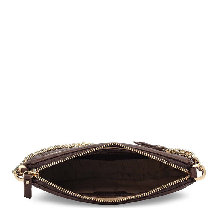 Small Franzy Leather Baguette - Brown