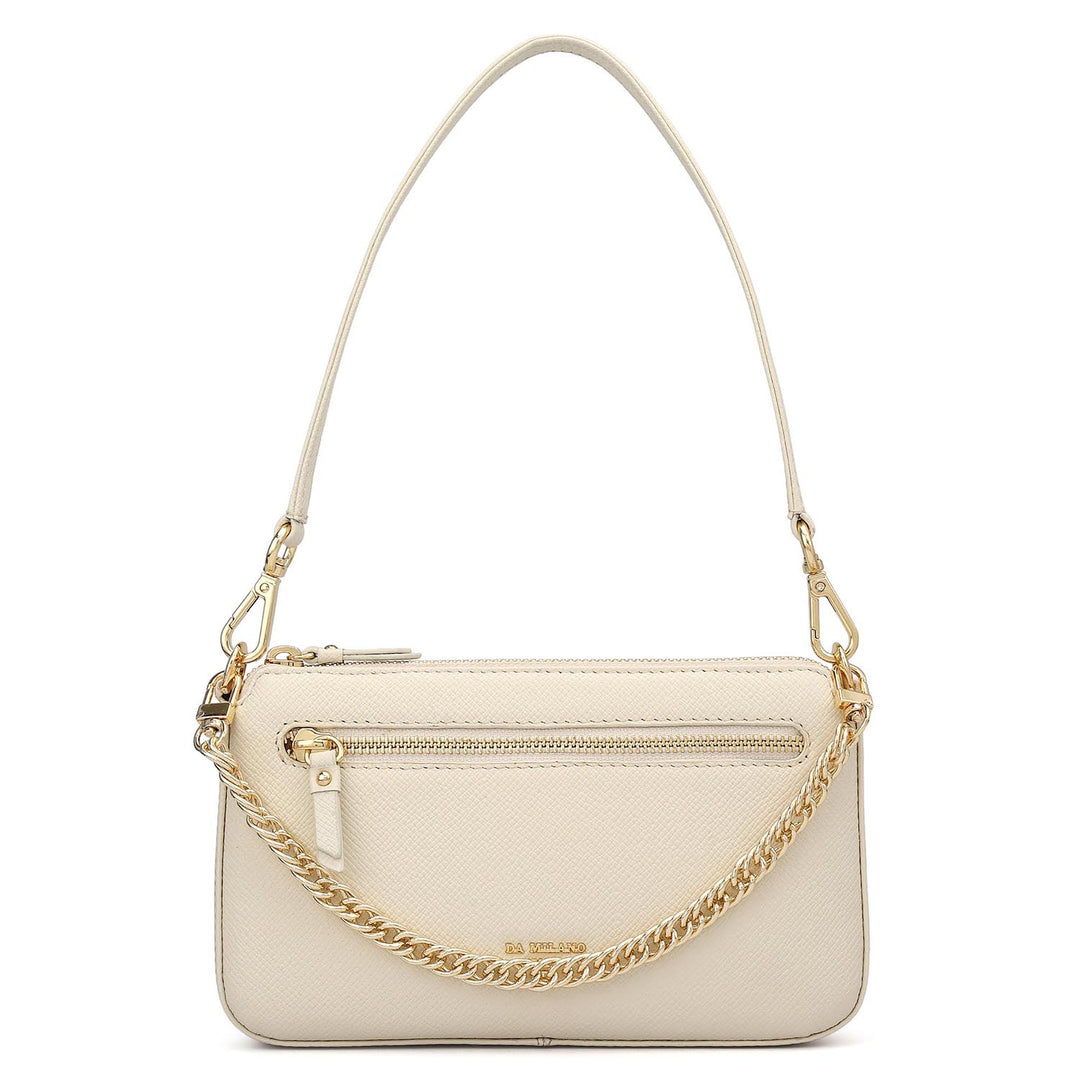 Small Franzy Leather Baguette - Marshmallow