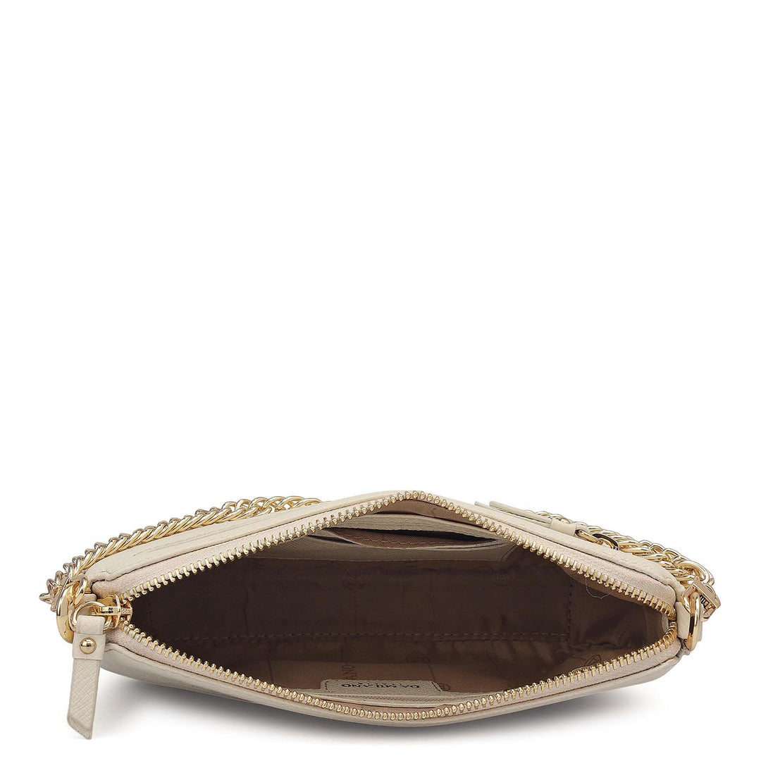 Small Franzy Leather Baguette - Marshmallow