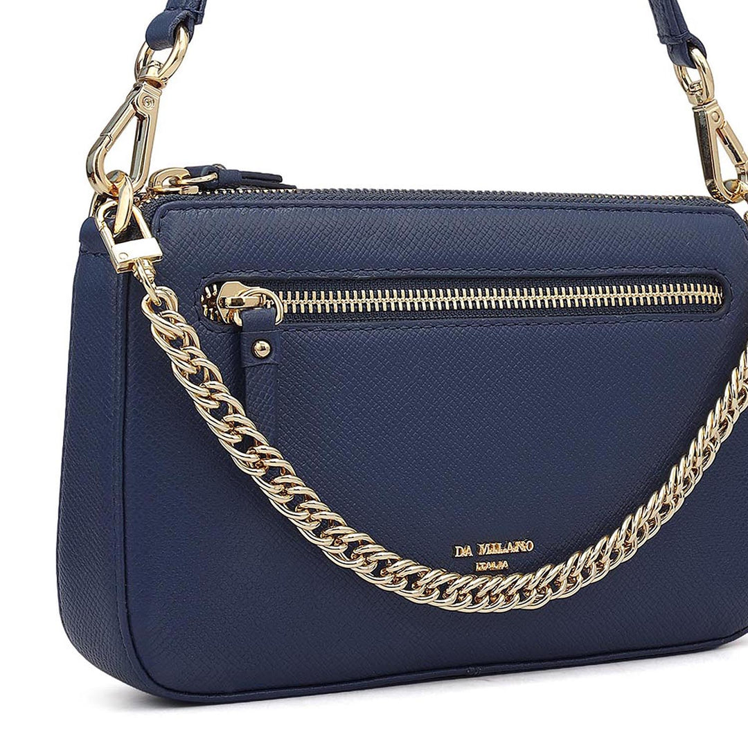 Small Franzy Leather Baguette - Stardust