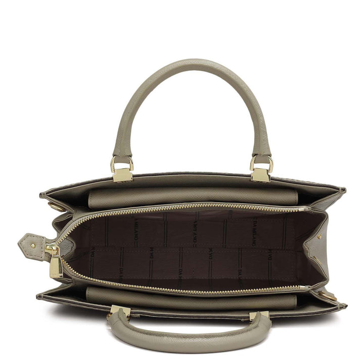 Small Monogram Franzy Leather Satchel - Chalk