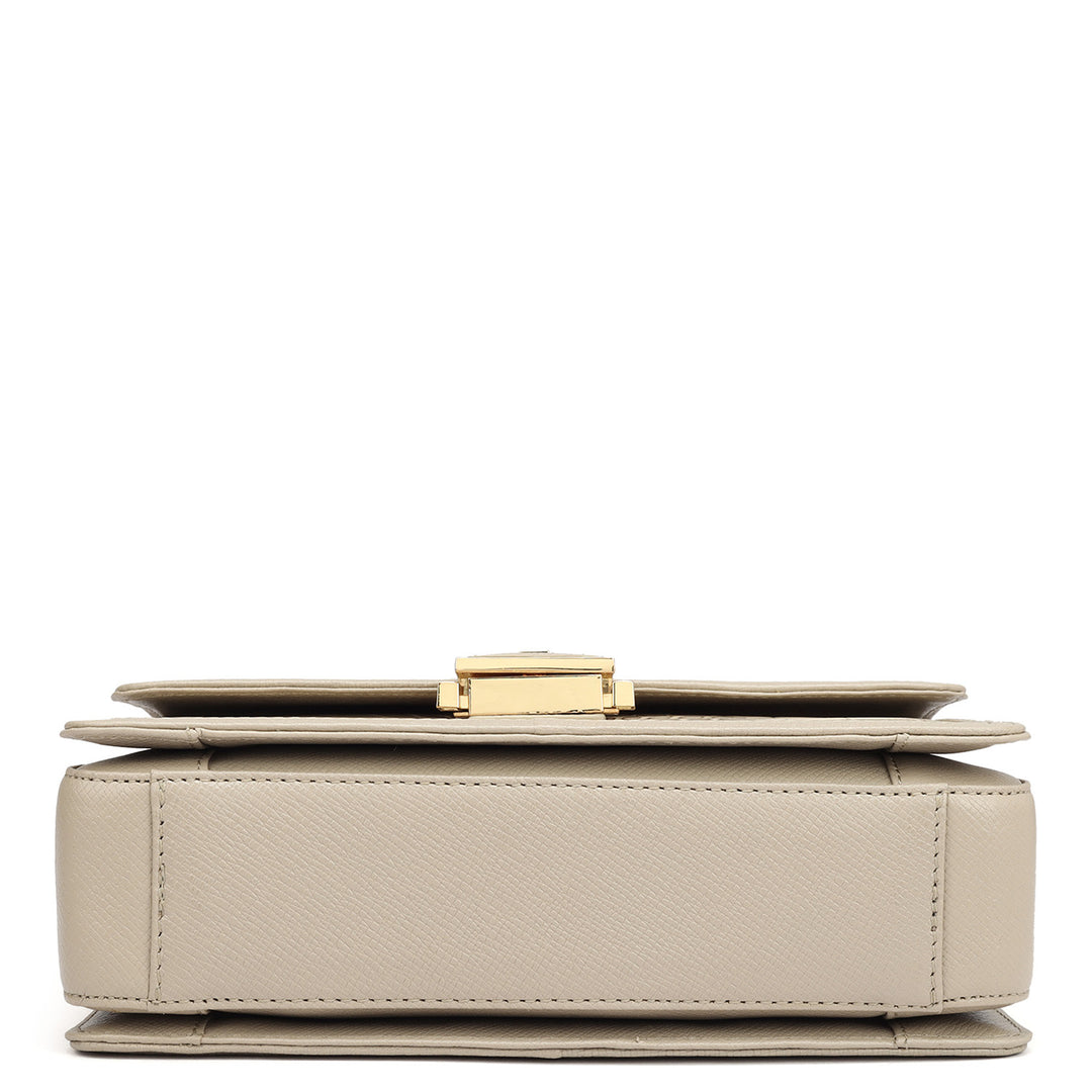 Small Croco Leather Shoulder Bag - Frost