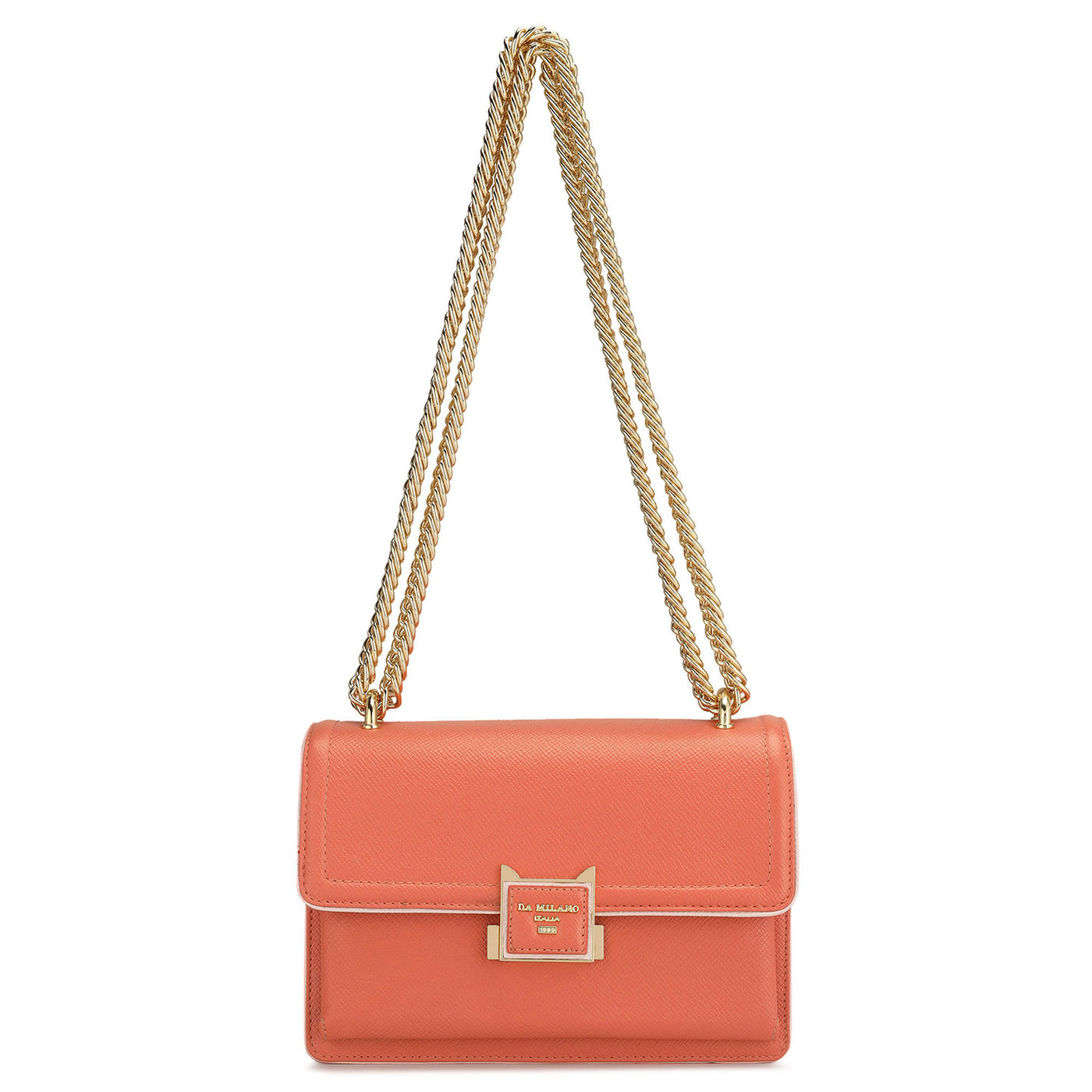 Small Franzy Leather Shoulder Bag - Salmon