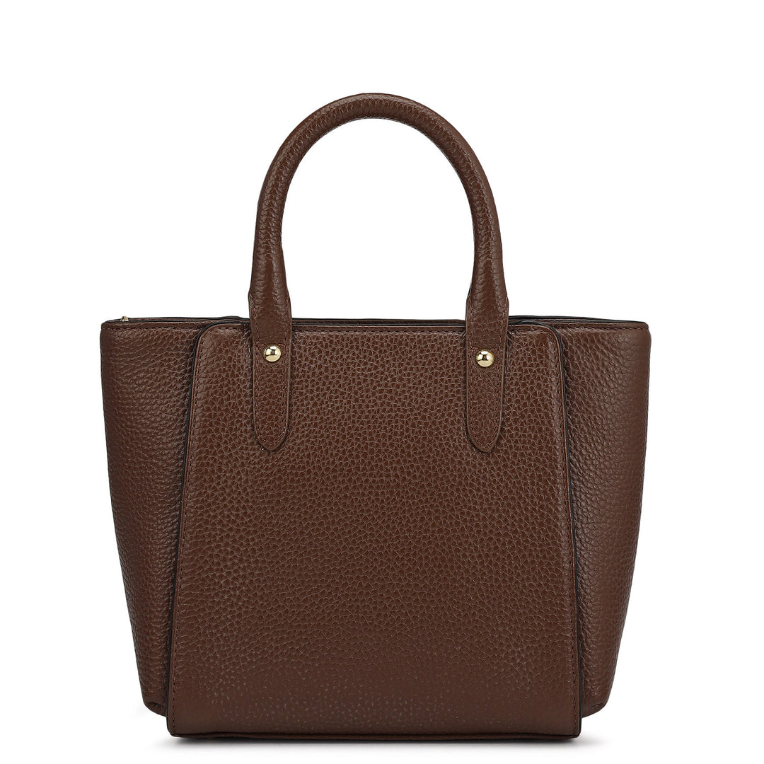 Small Wax Leather Satchel - Espresso