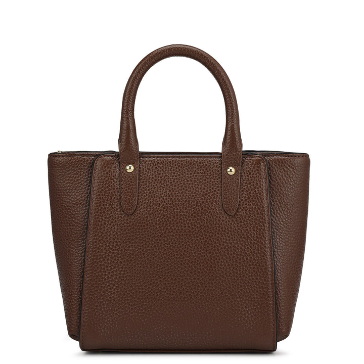 Small Wax Leather Satchel - Espresso