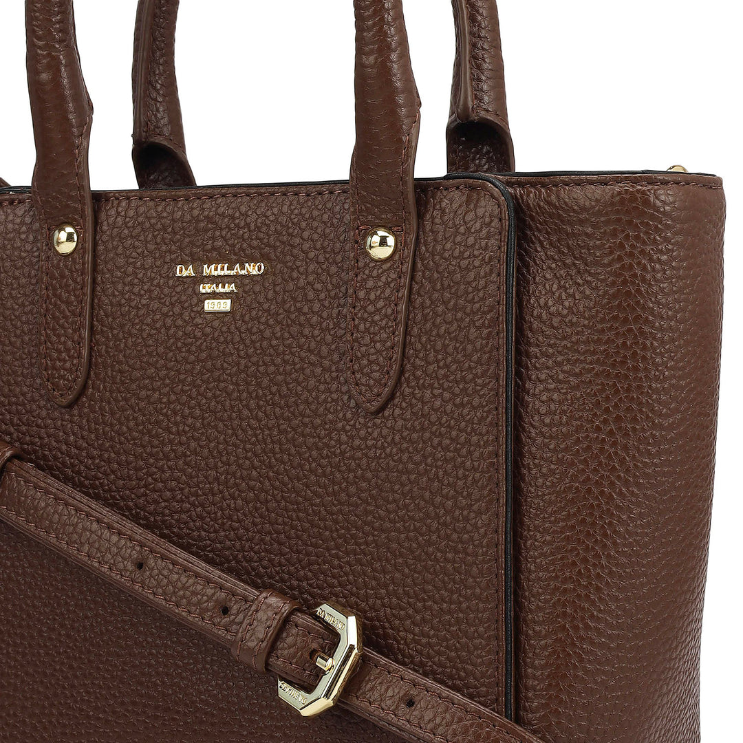 Small Wax Leather Satchel - Espresso