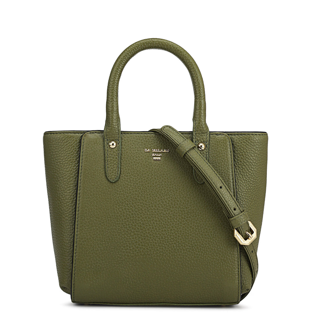 Small Wax Leather Satchel - Fern