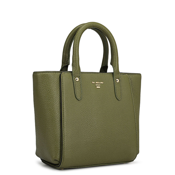 Small Wax Leather Satchel - Fern