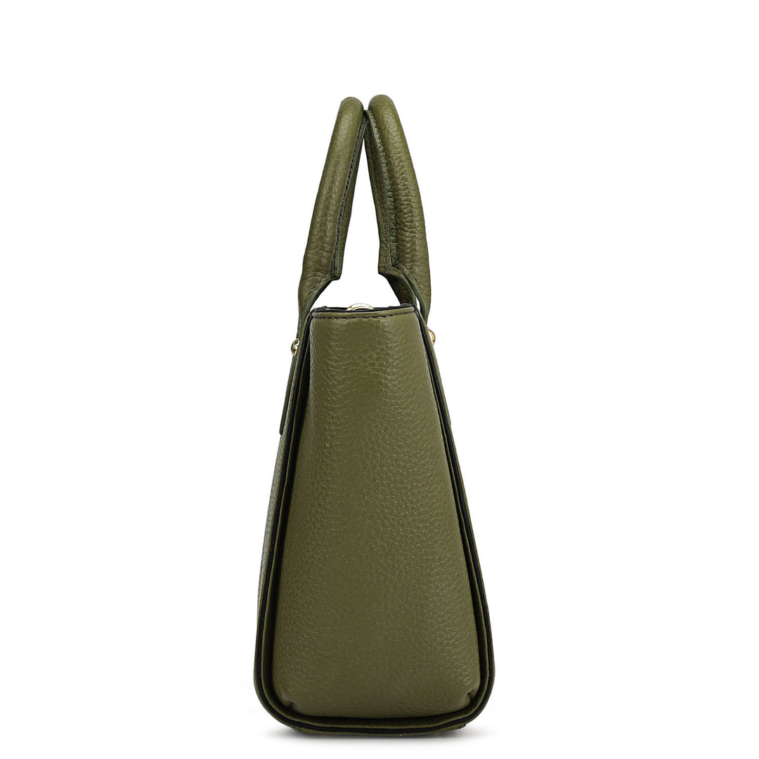 Small Wax Leather Satchel - Fern