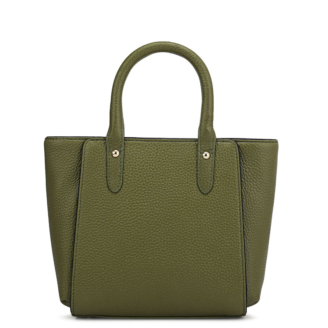 Small Wax Leather Satchel - Fern