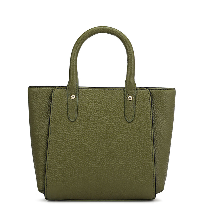 Small Wax Leather Satchel - Fern
