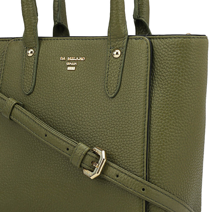 Small Wax Leather Satchel - Fern