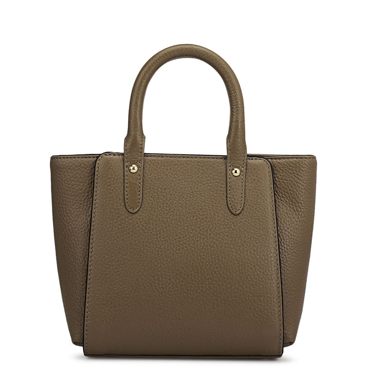 Small Wax Leather Satchel - Greyish Taupe