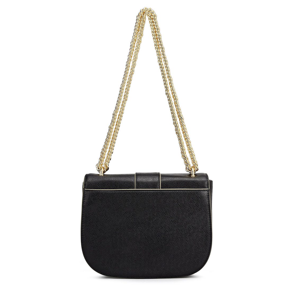 Small Franzy Leather Shoulder Bag - Black