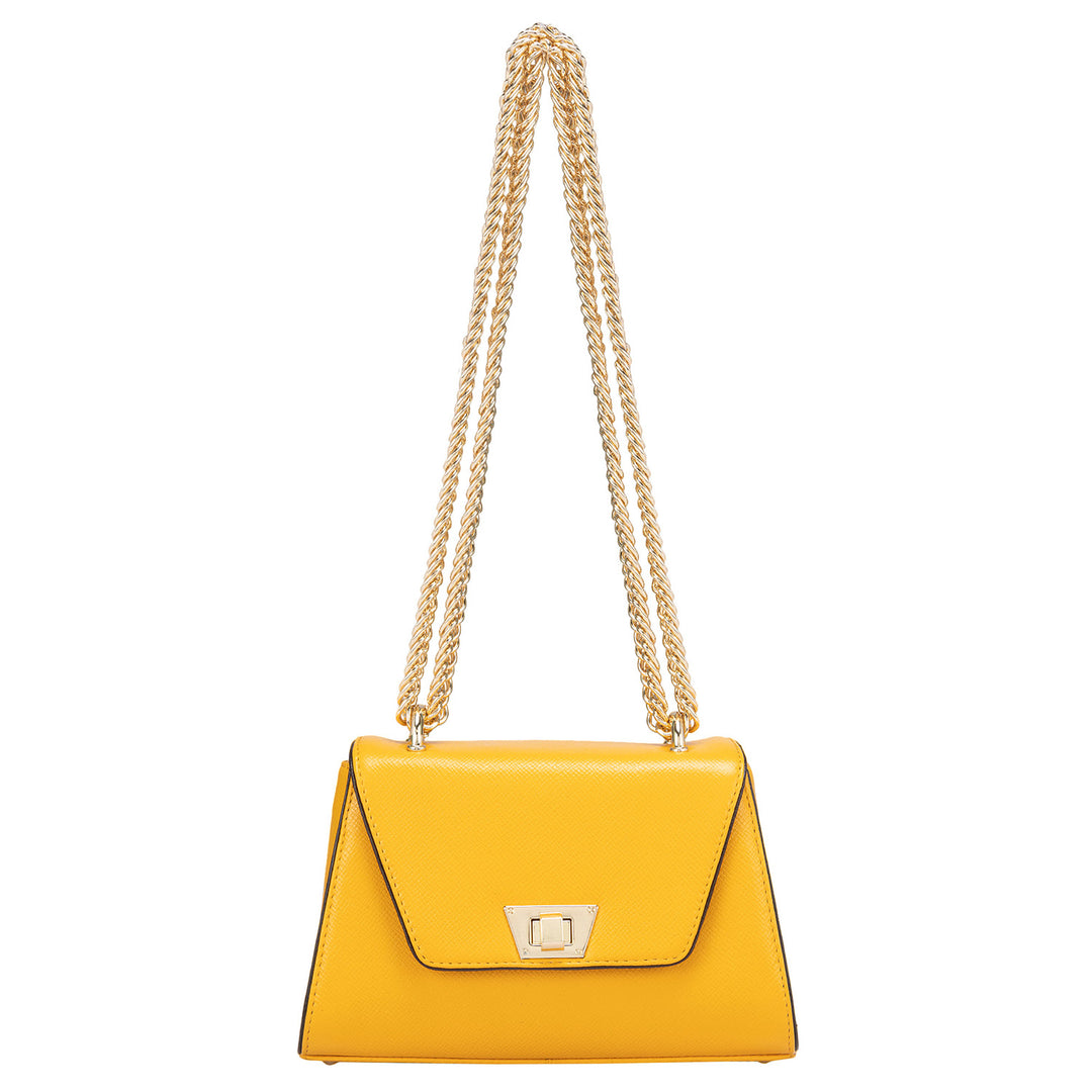 Small Franzy Leather Shoulder Bag - Mango
