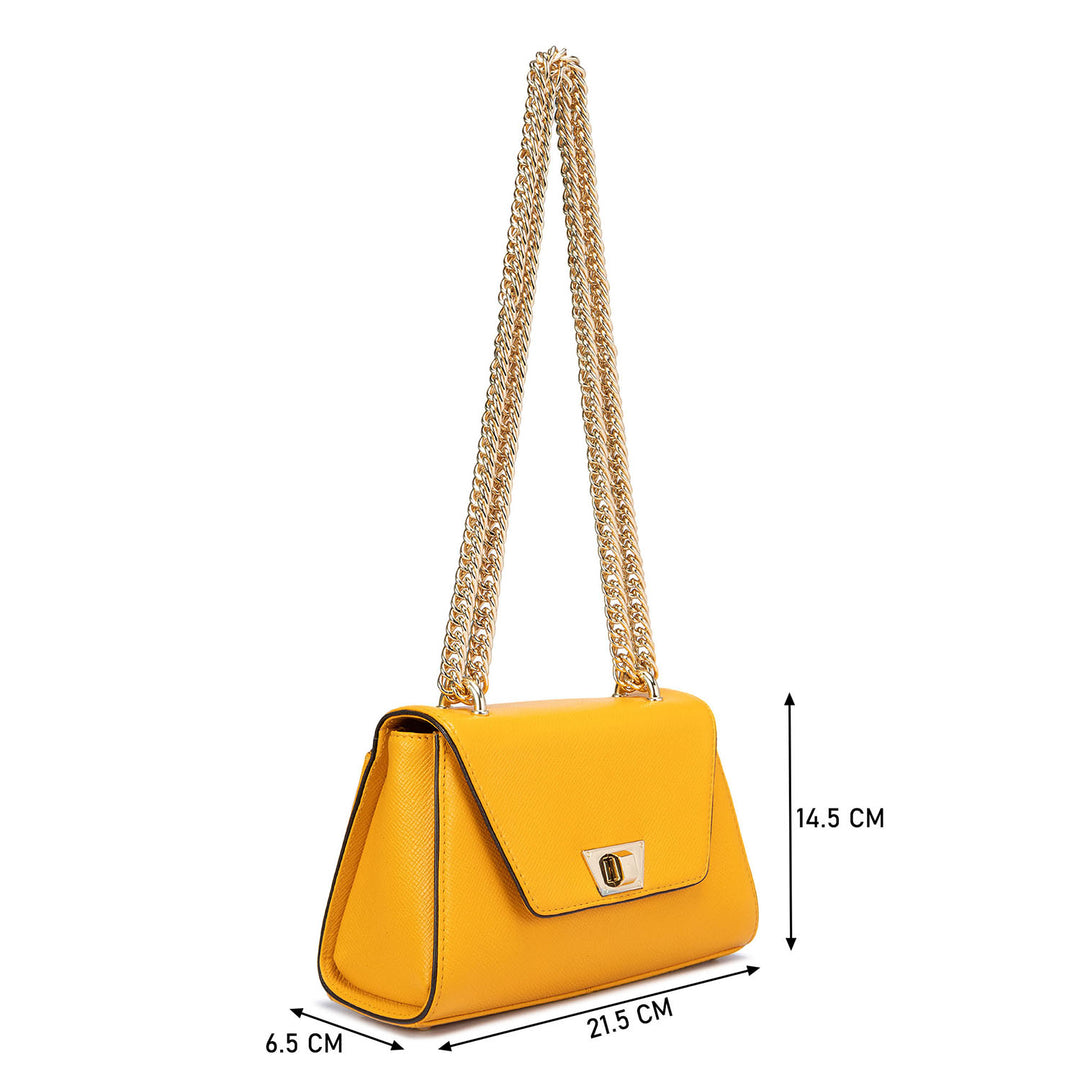 Small Franzy Leather Shoulder Bag - Mango