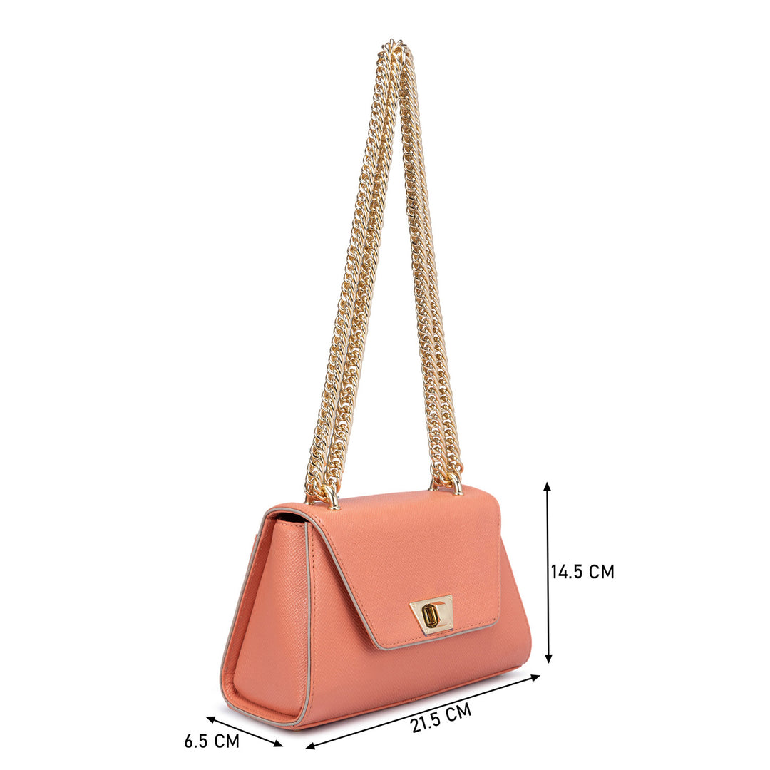 Small Franzy Leather Shoulder Bag - Pink