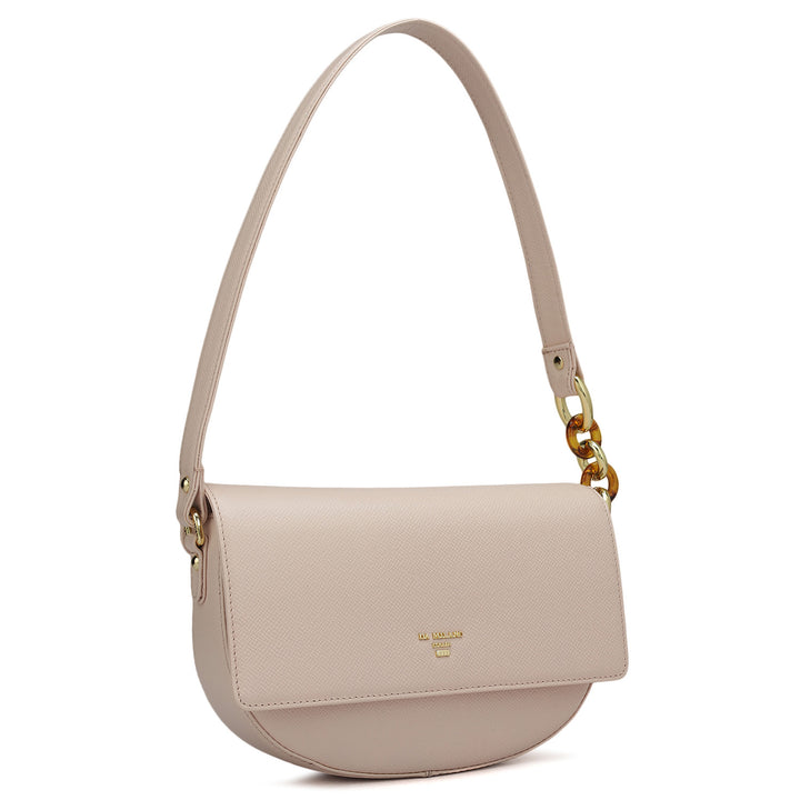 Small Franzy Leather Baguette - Blush