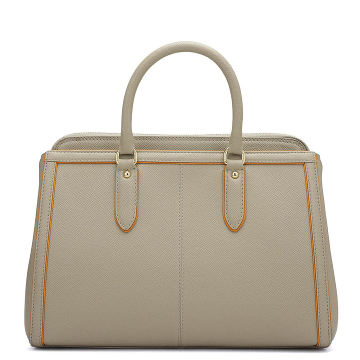 Small Franzy Leather Satchel - Chalk
