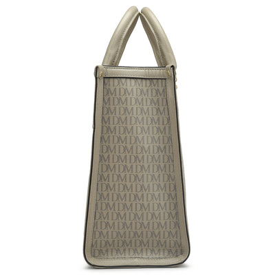 Large Monogram Franzy Leather Book Tote - Chalk