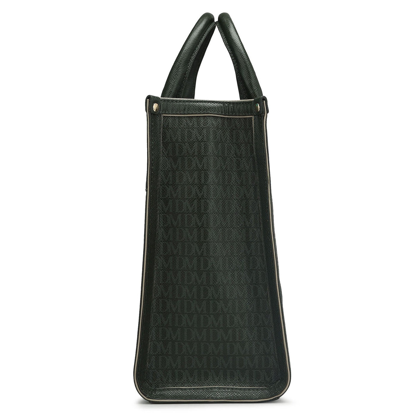 Large Monogram Franzy Leather Book Tote - Petrol Green