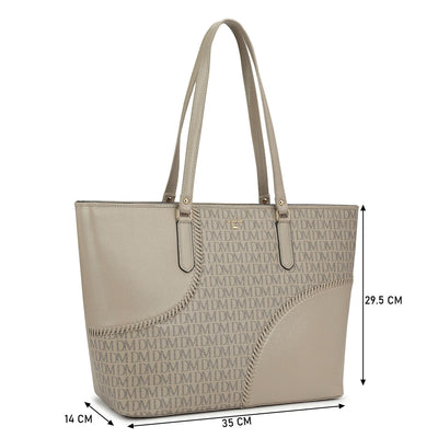 Large Monogram Franzy Leather Tote - Chalk
