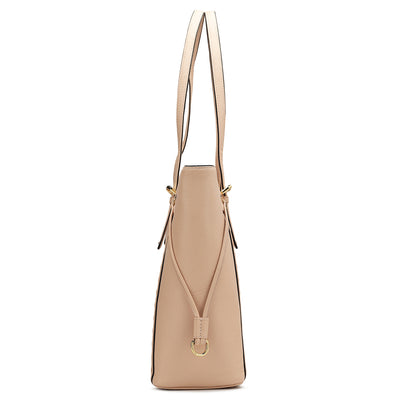 Large Franzy Leather Tote - Powder Pink