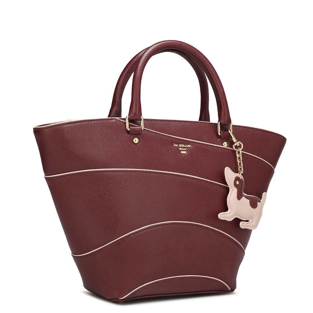 Small Franzy Leather Satchel - Blood Stone