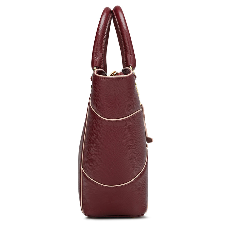 Small Franzy Leather Satchel - Blood Stone