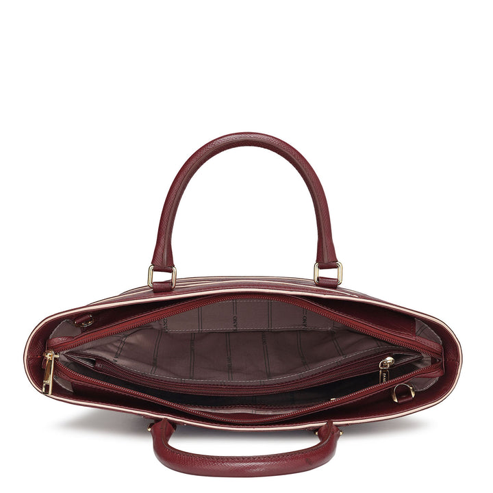 Small Franzy Leather Satchel - Blood Stone