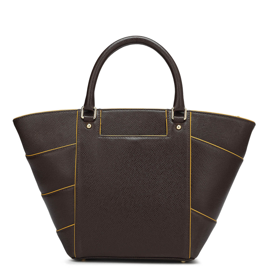 Small Franzy Leather Satchel - Chocolate